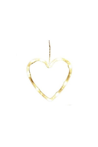 Flippy Luminous Christmas Decoration in the shape of a Heart, 13x16.5 cm, with Suction Cup, Warm White,