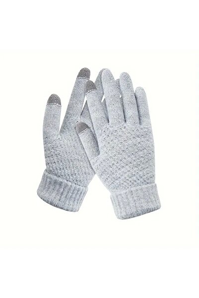 Flippy Mănuși de damă, cu rabat, funcție ecran tactil, material acrilic tricotat, manșetă elastică, interior din catifea