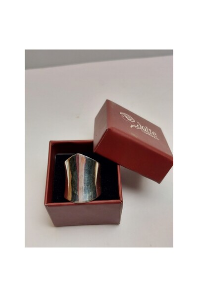 Jolie Silver Silver 925 Cylindrical Ring, Jolie Silver, 4.8g, 2.5 cm x 1.8 cm, Size M 56