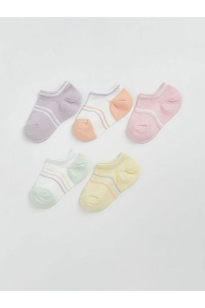 LC Waikiki Striped Baby Girl Booties Socks 5 Pack