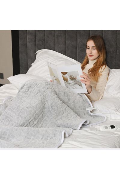 Flippy Pătură electrică simplă, Flippy, 100 W, 152 x 127 cm, 6 niveluri de ajustare, Gri
