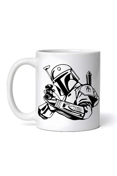 OEM Cană albă personalizată, Mandalorian Star Wars Boba Fett, INOVATIX®. 330 ml