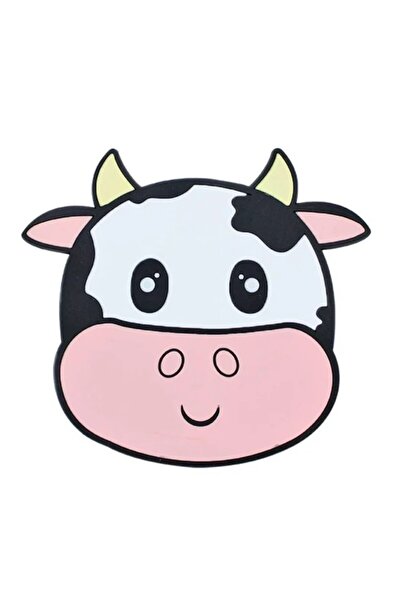 Flippy Cow PVC Coaster, 15.5 x 15.5 cm, Heat Resistant, White/Pink