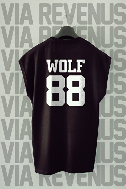 Vordevia Αθλητικό μπλουζάκι WOLF 88 με στάμπα με μηδενικό μανίκι με λαιμόκοψη