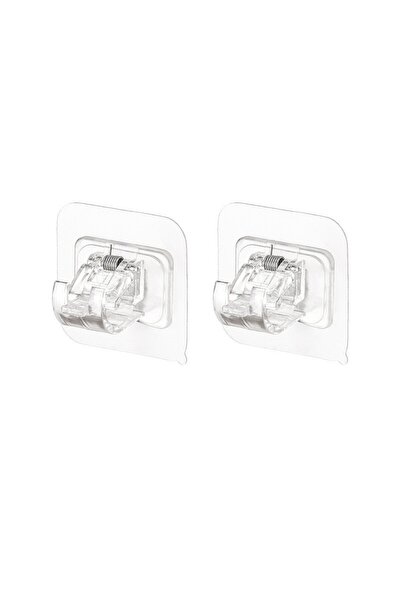Flippy Set of 2 Transparent Self-Adhesive Hooks Flippy, Waterproof, 5 kg, Plastic, 6x6x4 cm
