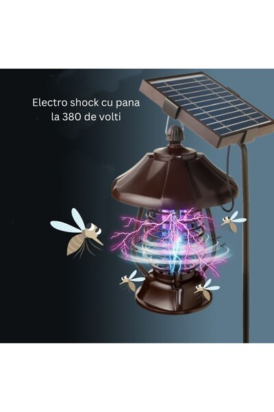 Crocodileskids Lampa solara pentru gradina, anti-insecte, tantari, muste, UV,...