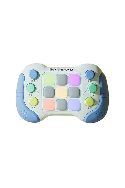 Flippy Interactive Toy, Pop It Console, 6 Buttons, 5 Modes, 600 Levels, 3 Years, Blue/gray