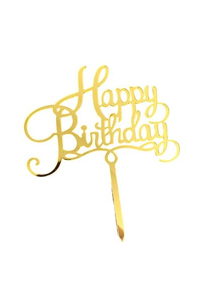 OEM Happy Birthday Cake Topper Decoration, Anniversary Theme, 10 cm, red