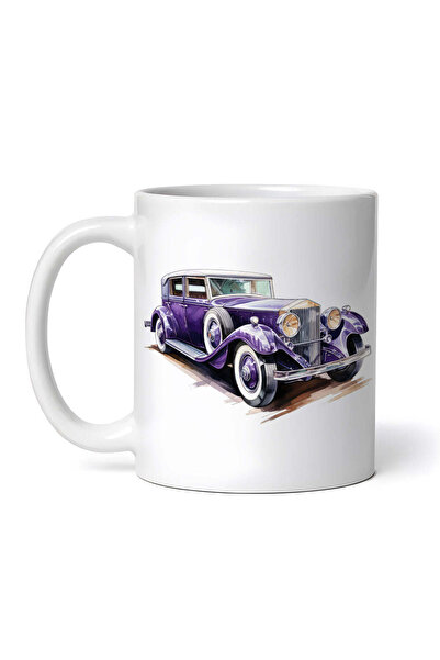 OEM Cană albă personalizată, mașină vintage Rolls Royce mov, INOVATIX®. 330 ml