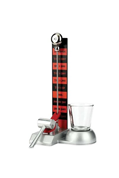 dalip Hammershot Drinking Game with Shot Glass, 22 cm, Glass/Plastic/Iron, Multicolor