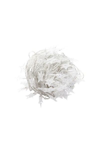 Teo Instalatie Craciun cu baterii, 1.5 metri, 10 LED-uri tip Stea, fir Transparent, Alb Cald,