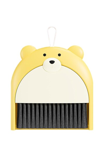 Flippy Broom and Mop Set, Flippy, For Office, PP, Bear Pattern, 23.5 x 18 cm, Yellow