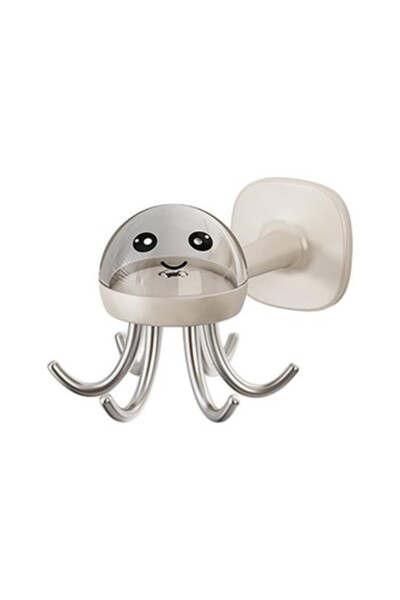 Flippy Cârlig de perete adeziv Octopus, 6 brațe, 10 x 8,5 cm, crem