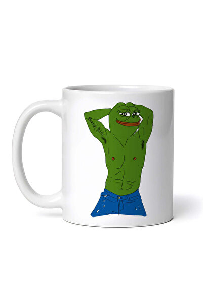 OEM Cană albă personalizată, Strong Pepe The Frog Meme, Inovatix®. 330 ml