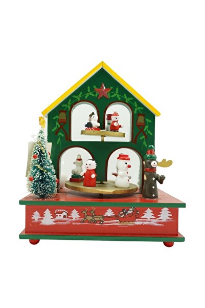 Flippy Decorated musical box, Christmas house, Multicolor, Wood, 17 cm x 20 c...