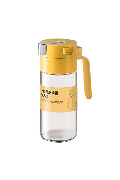 Flippy Oil Dispenser, Automatic Lid Open/Close with Gravity Induction, 550 ml, 12x7.6x20.5 cm, Yello