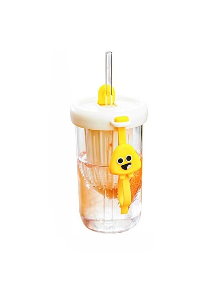 Flippy Silicone Cup with Lid and Straw for Kids, Flippy, 500ml, White