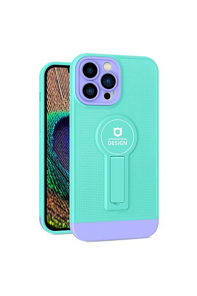 OEM Armor Design Case with Stand for iPhone 12 Pro, Blue/Purple, Magnetic Car Holder, Wire