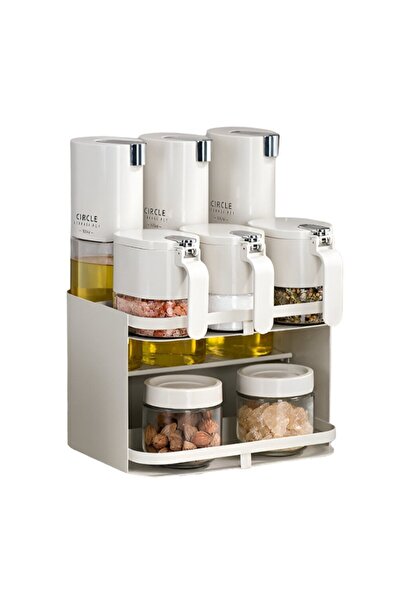 easybox Spice Storage Rack 9-Piece Wall-Mount, Home Kitchen 24 x 21.9 x 31.5 cm, White