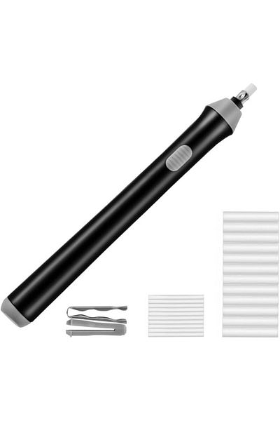 Flippy Radieră electrică, rabatabilă, pentru schițe și artă, grosimea vârfului 3 mm/5 mm, neagră