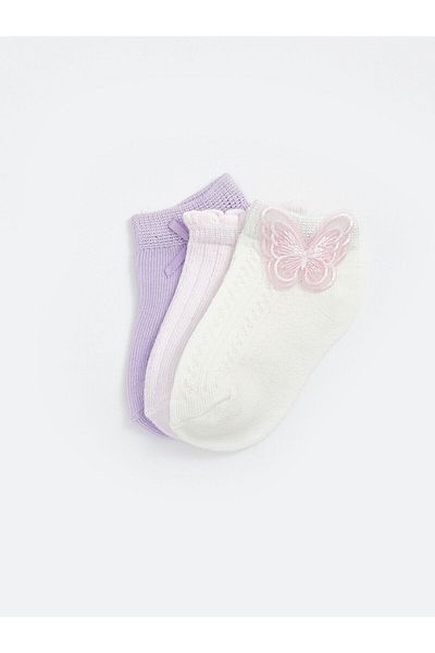 LC Waikiki Ribbon Detailed Baby Girl Booties Socks 3 Pack