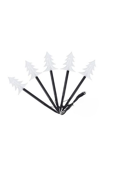 OEM Set of 5 LED Battery-Powered Outdoor Garden Lights, Fir Tree Model, 35.5 cm, White Cal