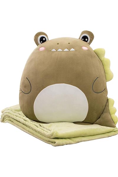 OEM 2in1 Blanket for Bed or Sofa, Crocodile Toy Pattern with Storage Space P