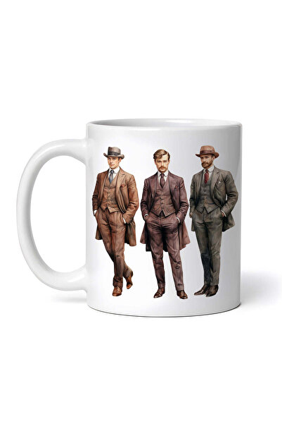 OEM Εξατομικευμένη Λευκή Κούπα, Άνδρες Βικτωριανής Μόδας με Καφέ Πράσινα Κοστ...