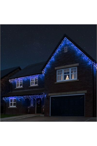 Teo Yoto Christmas Installation, Fringe/Tartles Type, 12 m, 300 LEDs, 1.5 m Extension Cord, 8 Light Effects