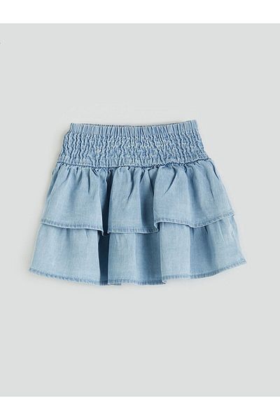 LC Waikiki Girl's Jeans Skirt with Elastic Waist