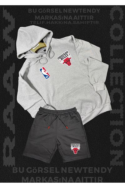 Minikelya Chigago Bulls Fan Combo Hoodie Combed Cotton Shorts Bottom Top Suit 2 Items