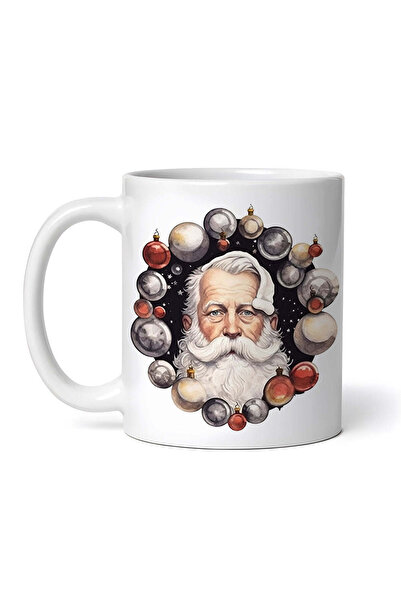 OEM Cană albă personalizată, Moș Crăciun într-o ramă de globuri, Inovatix®. 3...