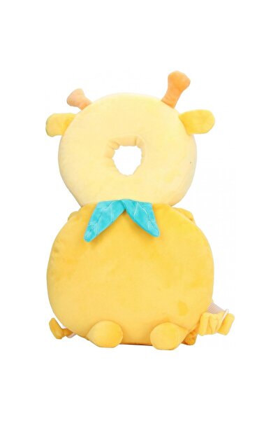 Flippy Backpack Head Protection Pillow — Giraffe Headrest for Babies, 33x6x19 cm, 180 g, Yellow