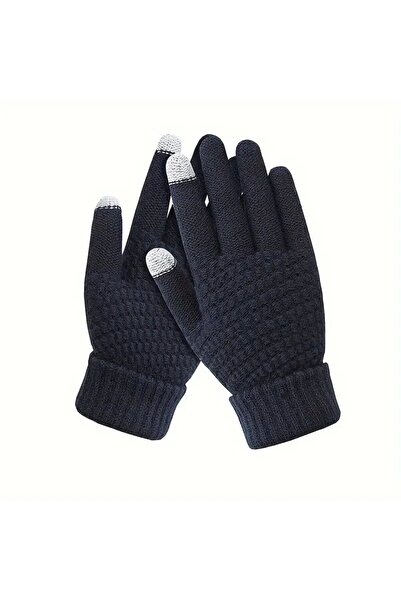 Flippy Mănuși de damă, cu fermoar, funcție ecran tactil, material acrilic tricotat, manșetă elastică, interior din catifea,