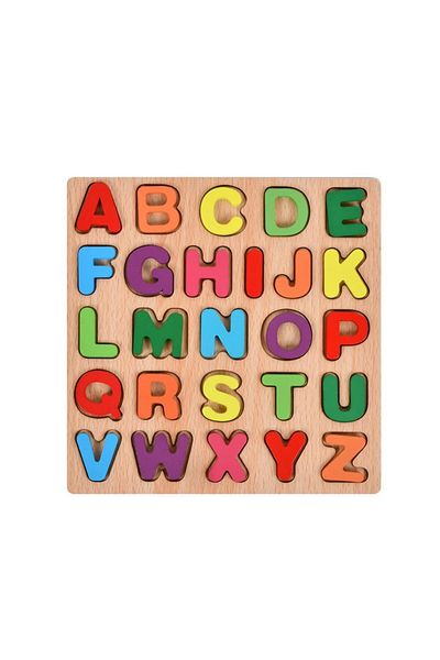 Flippy Tablă Montessori, Flippy, din lemn, alfabet pentru educație timpurie, 26 de litere din lemn, multicolor