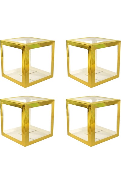 Teo Set 4 Cutii pentru Baloane, , Model Simplu, Tematica Aniversare, Cuburi Decorative din Plastic, Acc