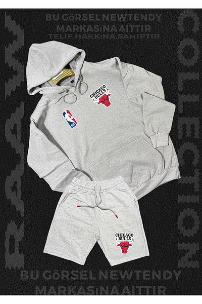 Minikelya Chigago Bulls Fan Combo Hoodie Combed Cotton Shorts Bottom Top Suit 2 Items