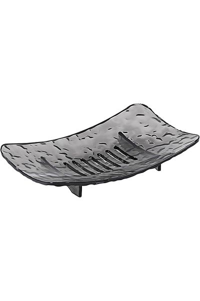 OEM Plastic Soap Dish 11 x 8 cm, with Water Drain, Modern Design, Gray