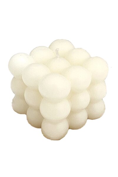 Flippy Lumânare parfumată, Flippy, Ceară de soia, Cub, Gradient în 3 culori palide, 6x6x6 cm, Parfum de mușețel, Alb