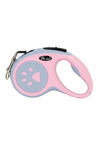 OEM Automatic Retractable Leash, for Dogs, 5m, 20 kg, ABS, Pink/Grey, 8x12x4 cm