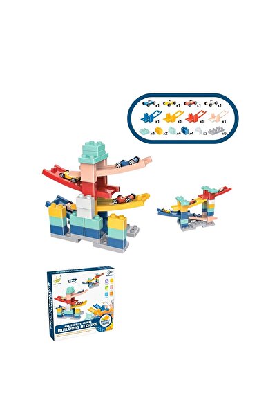 Flippy Set piese pentru constructie, Flippy, Rampa auto, 30 piese, Masinute incluse