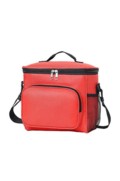 Tim Lunch Bag, Flippy, Multifunctional, Compartmented, 2 Types of Handles, Waterproof, 26x24x17 cm, Red