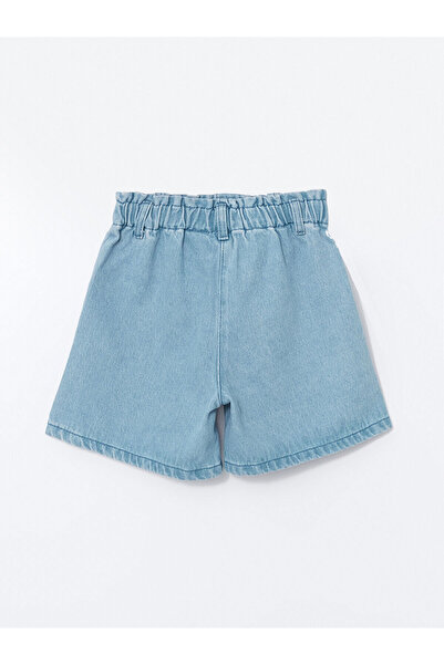 LC Waikiki Beli Lastikli Minnie Mouse Nakışlı Kız Çocuk Jean Şort