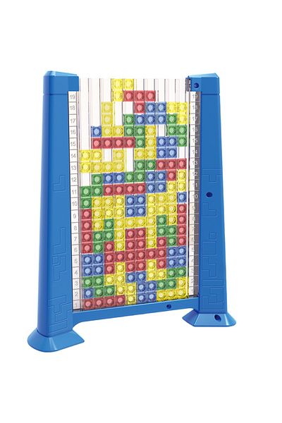Flippy Joc Tetris Tangram, 70 Piese Multicolore 3d, Plastic, Zar, Sac Depozitare, 6 Ani, Albastru