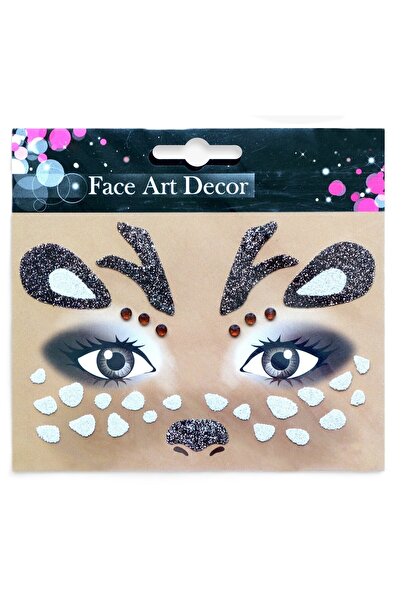 Flippy Temporary Face Sticker, Flippy, for Makeup, Face Art, Halloween, Theater, Deer Model, Brown