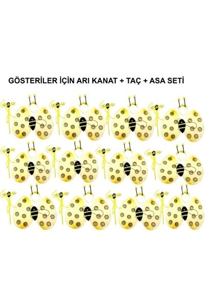 PRATİKOBA Bee Set 12Pcs for School Shows - Crown, Wing, Scepter