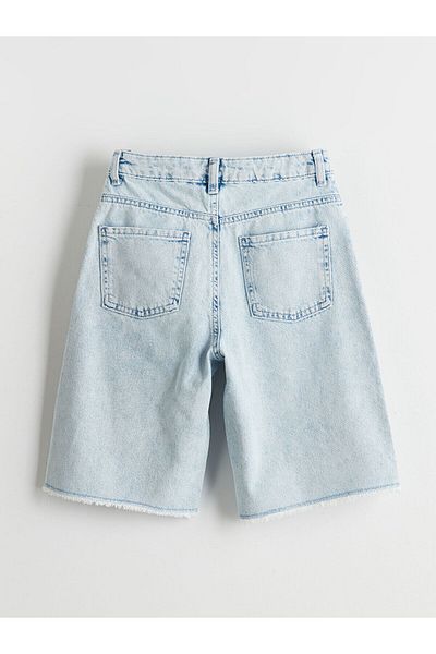 LC Waikiki Pantaloni scurți de jeans pentru fete cu talie elastică reglabilă