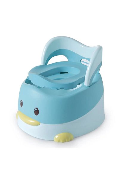 bzstore Olită pentru copii, detașabilă, +6 luni, cu capac, antiderapantă, scaun moale, model rățușcă, 38x32x30