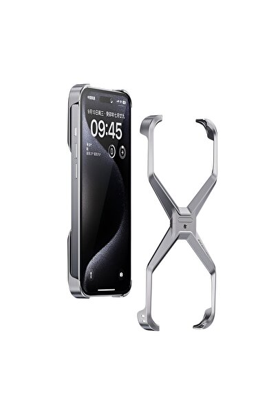 Flippy Armor X Case for iPhone 15 Pro, Flippy, Alloy, 2-Layer Edges, Grippy, Metallic Gray