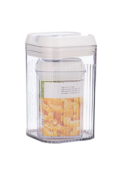 Flippy Food Storage Boxes Set of 2 (0.8 L & 2 L) Transparent with White Lid